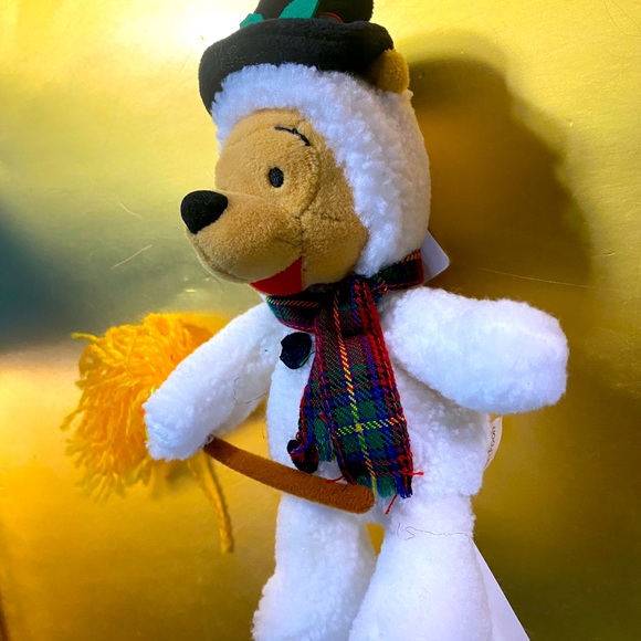 DISNEY STORE EXCLUSIVE VTG 90’s NWT WINNIE THE POOH SNOWMAN BEAN BAG PLUSH - Picture 8 of 10